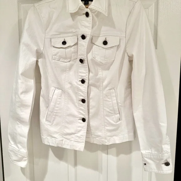 Tommy Hilfiger white denim jacket S/P - Picture 4 of 7